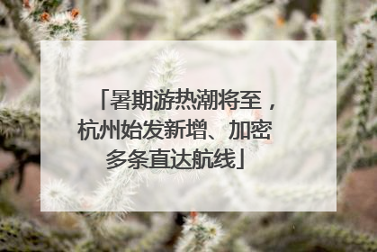 暑期游热潮将至，杭州始发新增、加密多条直达航线