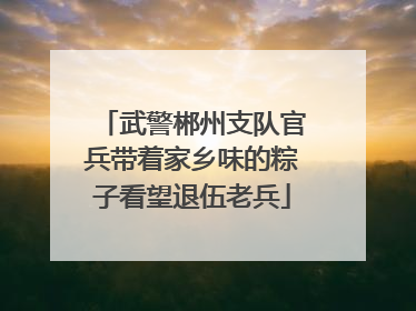 武警郴州支队官兵带着家乡味的粽子看望退伍老兵