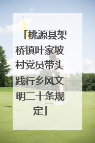 桃源县架桥镇叶家坡村党员带头践行乡风文明二十条规定