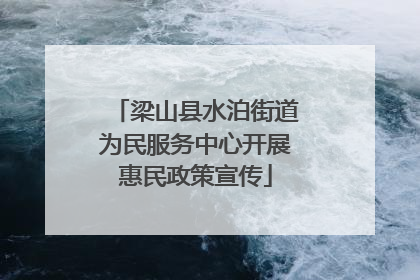 梁山县水泊街道为民服务中心开展惠民政策宣传