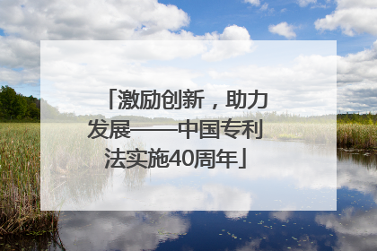 激励创新，助力发展——中国专利法实施40周年