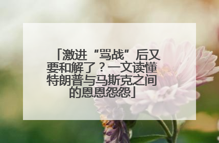 激进“骂战”后又要和解了？一文读懂特朗普与马斯克之间的恩恩怨怨