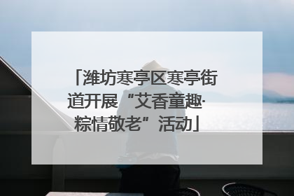 潍坊寒亭区寒亭街道开展“艾香童趣·粽情敬老”活动