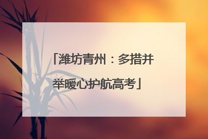 潍坊青州：多措并举暖心护航高考