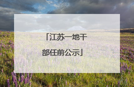江苏一地干部任前公示