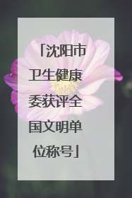 沈阳市卫生健康委获评全国文明单位称号