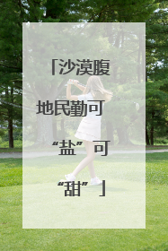 沙漠腹地民勤可“盐”可“甜”