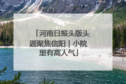河南日报头版头题聚焦信阳｜小院里有高人气