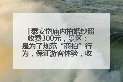 泰安岱庙内拍婚纱照收费300元，景区：是为了规范“商拍”行为，保证游客体验，收取费用全部上交国库