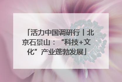 活力中国调研行丨北京石景山：“科技+文化”产业蓬勃发展