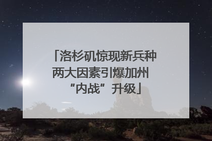 洛杉矶惊现新兵种 两大因素引爆加州“内战”升级