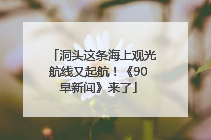 洞头这条海上观光航线又起航！《90早新闻》来了