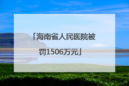 海南省人民医院被罚1506万元