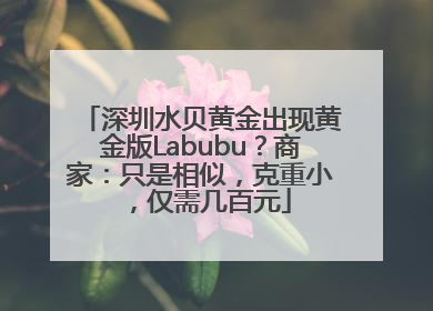深圳水贝黄金出现黄金版Labubu？商家：只是相似，克重小，仅需几百元