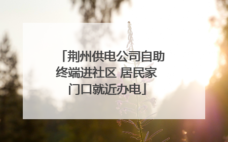荆州供电公司自助终端进社区 居民家门口就近办电