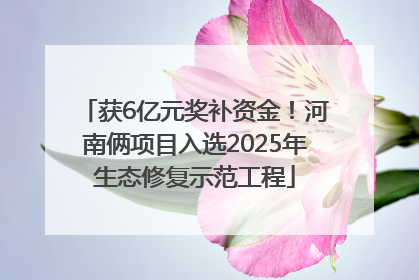 获6亿元奖补资金！河南俩项目入选2025年生态修复示范工程