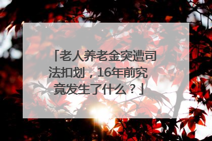 老人养老金突遭司法扣划，16年前究竟发生了什么？