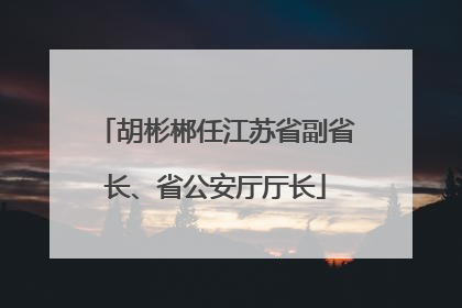 胡彬郴任江苏省副省长、省公安厅厅长