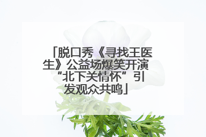 脱口秀《寻找王医生》公益场爆笑开演 “北下关情怀”引发观众共鸣
