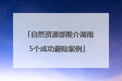 自然资源部推介湖南5个成功避险案例