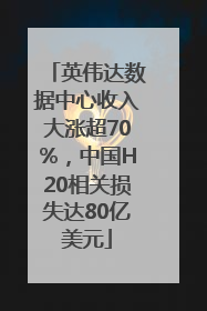 英伟达数据中心收入大涨超70%，中国H20相关损失达80亿美元