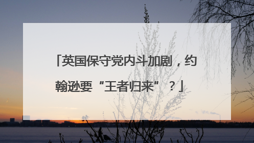 英国保守党内斗加剧，约翰逊要“王者归来”？