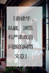 薛建华，私藏、浏览有严重政治问题的网络文章