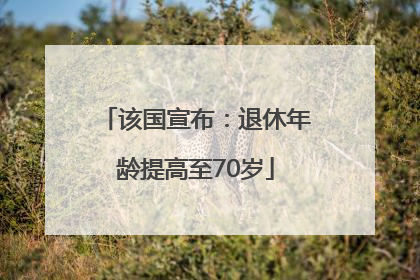 该国宣布：退休年龄提高至70岁