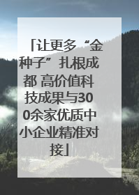 让更多“金种子”扎根成都 高价值科技成果与300余家优质中小企业精准对接