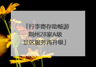 行李寄存助畅游 荆州28家A级景区服务再升级