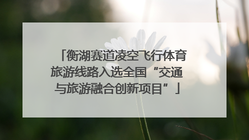 衡湖赛道凌空飞行体育旅游线路入选全国“交通与旅游融合创新项目”