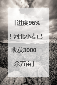 进度96%！河北小麦已收获3000余万亩