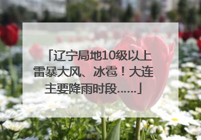 辽宁局地10级以上雷暴大风、冰雹！大连主要降雨时段……