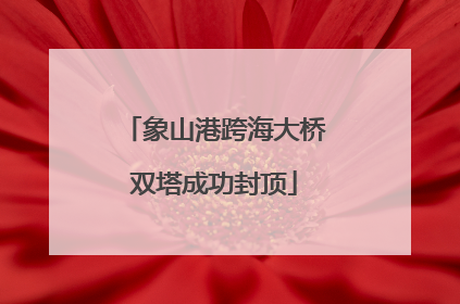 象山港跨海大桥双塔成功封顶