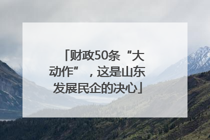 财政50条“大动作”，这是山东发展民企的决心