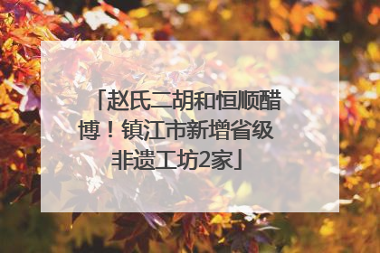 赵氏二胡和恒顺醋博！镇江市新增省级非遗工坊2家