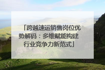 跨越速运销售岗位优势解码：多维赋能构建行业竞争力新范式
