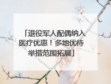 退役军人配偶纳入医疗优惠！多地优待举措范围拓展