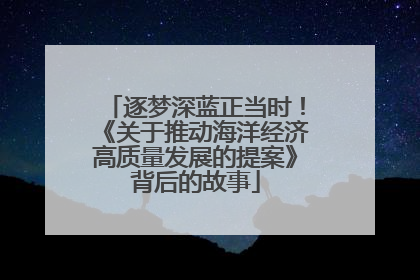 逐梦深蓝正当时！《关于推动海洋经济高质量发展的提案》背后的故事