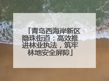 青岛西海岸新区隐珠街道：高效推进林业执法，筑牢林地安全屏障