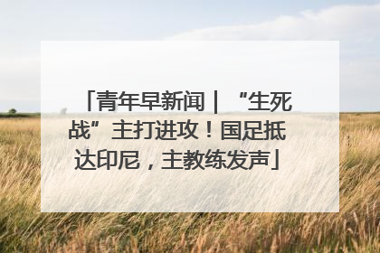 青年早新闻｜“生死战”主打进攻！国足抵达印尼，主教练发声
