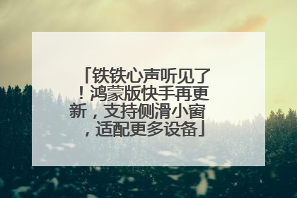 铁铁心声听见了！鸿蒙版快手再更新，支持侧滑小窗，适配更多设备