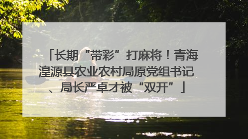 长期“带彩”打麻将！青海湟源县农业农村局原党组书记、局长严卓才被“双开”