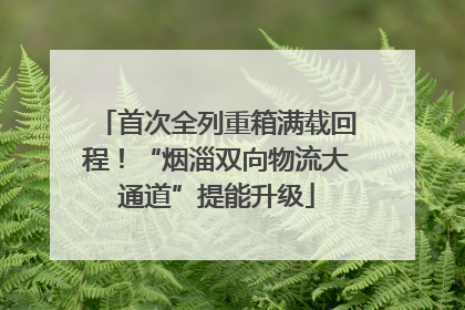 首次全列重箱满载回程！“烟淄双向物流大通道”提能升级
