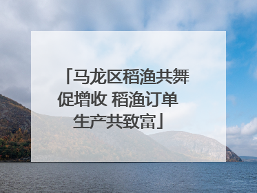 马龙区稻渔共舞促增收 稻渔订单生产共致富