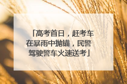 高考首日，赶考车在暴雨中抛锚，民警驾驶警车火速送考