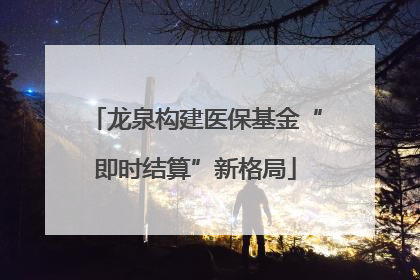 龙泉构建医保基金“即时结算”新格局