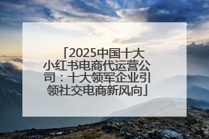 2025中国十大小红书电商代运营公司：十大领军企业引领社交电商新风向