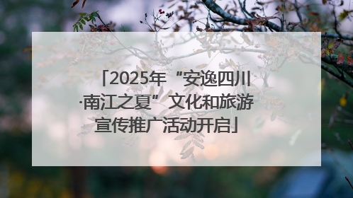 2025年“安逸四川·南江之夏”文化和旅游宣传推广活动开启