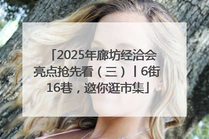 2025年廊坊经洽会亮点抢先看（三）丨6街16巷，邀你逛市集